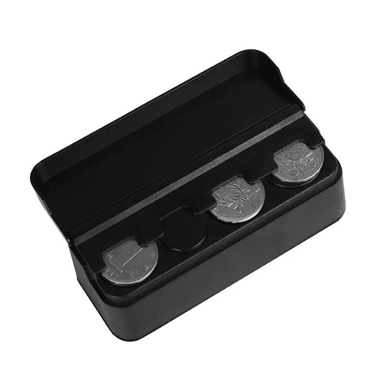 

Mini Car Coin Storage Box Creative Coin Wallet Suitable for Euro Coin Bank Change Clip Box Storage Box Car Interior Decoration чорний