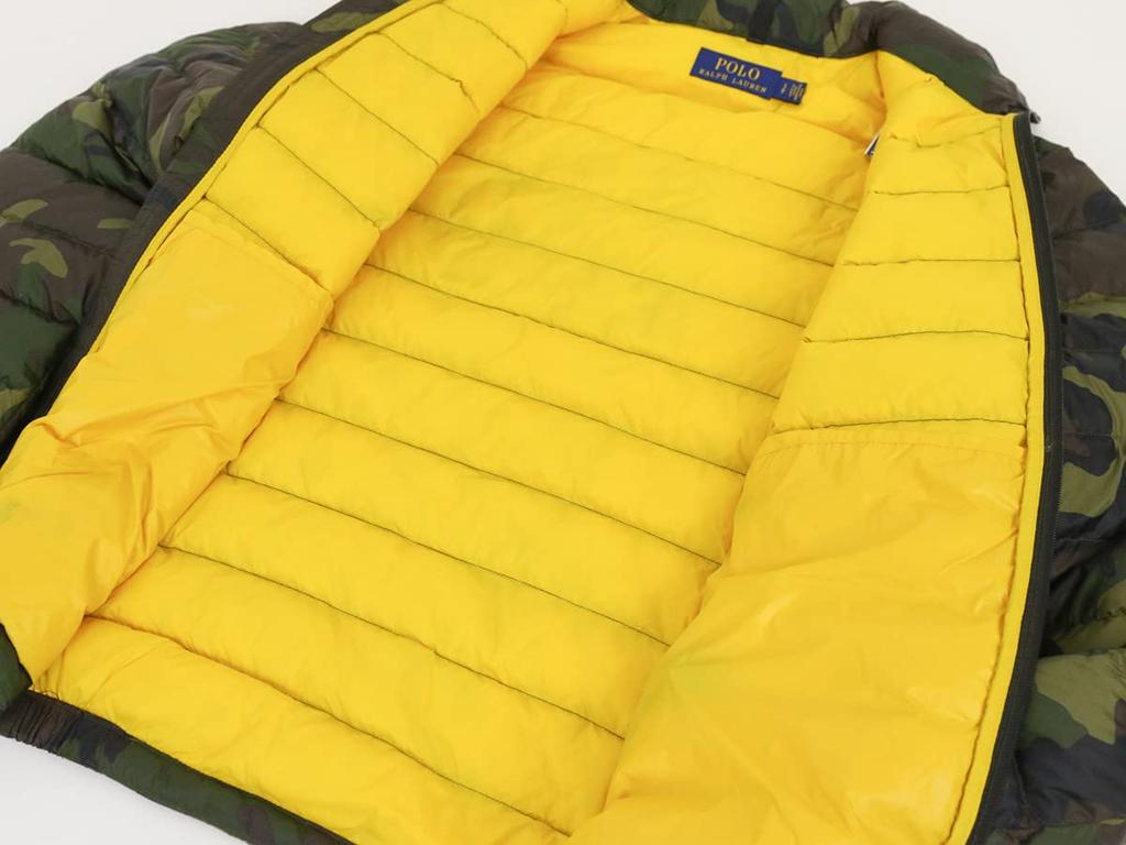 POLO RALPH LAUREN Packable Down Jacket with Pony Size Green 0101797 Men's Embroidery, Small, (CAMO), [Used]