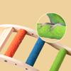 Parrot Colorful Ladder Bird Toy Cockatiel Wood Perch Gym Playground Ladder with Non-slip Quartz-Sand Paw Grinding Toy