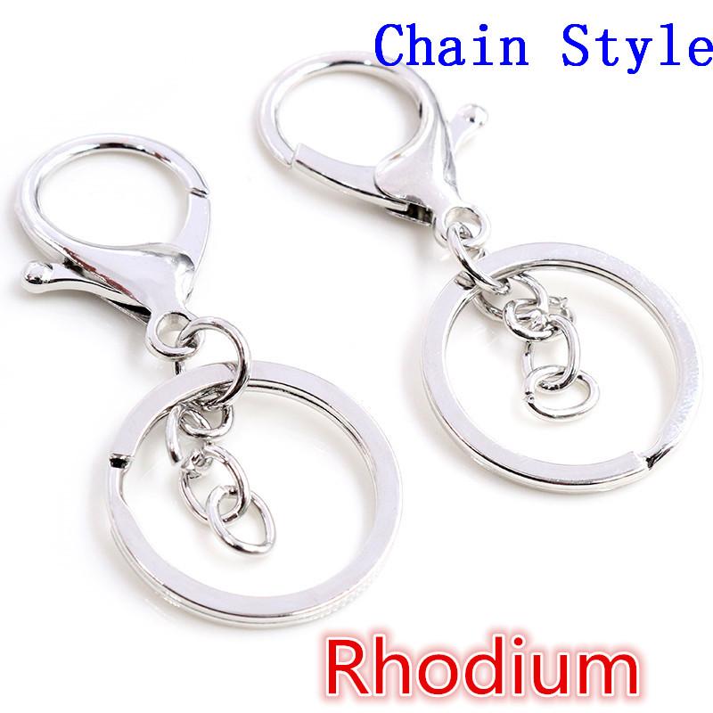 5pcs/lot 30mm Key Ring Long 70mm Popular Classic 11 Colors Plated Lobster Clasp Key Hook Chain Jewelry Making for Keychain