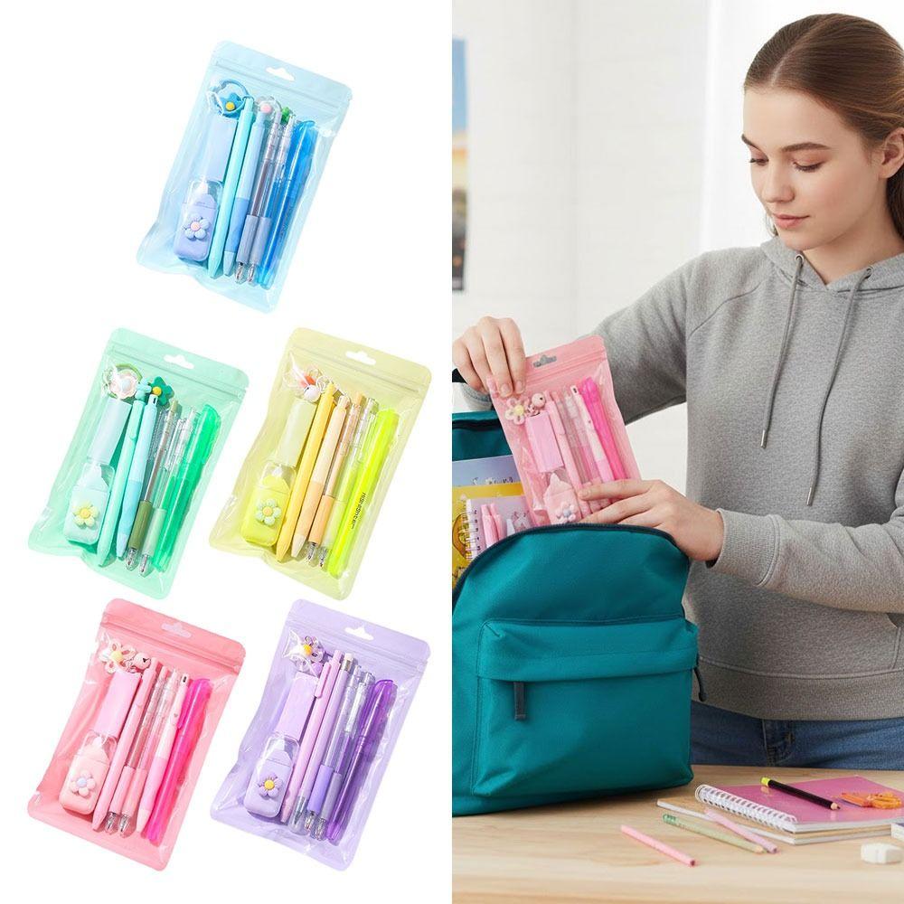 Macaron Color Stationery Set 8-in-1 Highlighter INS Ballpoint Pen  Students Gift