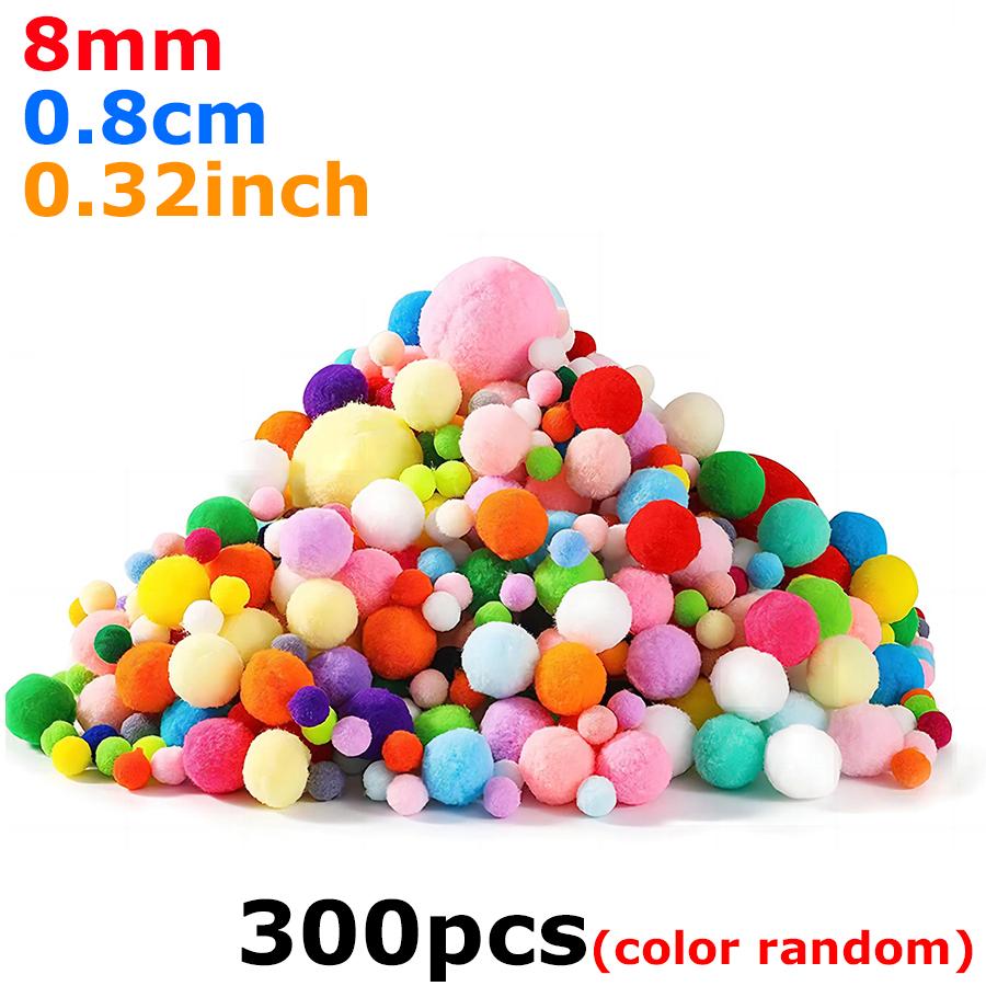 

300pcs 8-30mm Soft Fluffy Pompoms High Elasticity Craft Balls for DIY Projects, Home Decoration, Handicraft Art Craft Kits