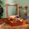 Schmuckaufbewahrungsbox 9 Fächer Holz-Aufbewahrungsbox mit Acryldeckel Steinsammlung Organizer Retro Schmuck Kleine Sammlerstücke