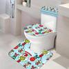 4ks Vánoční Koupelnový podstavec Koberec Víko WC Kryt Vana Koberec Sprcha Koupelnový Protiskluzový Koberec