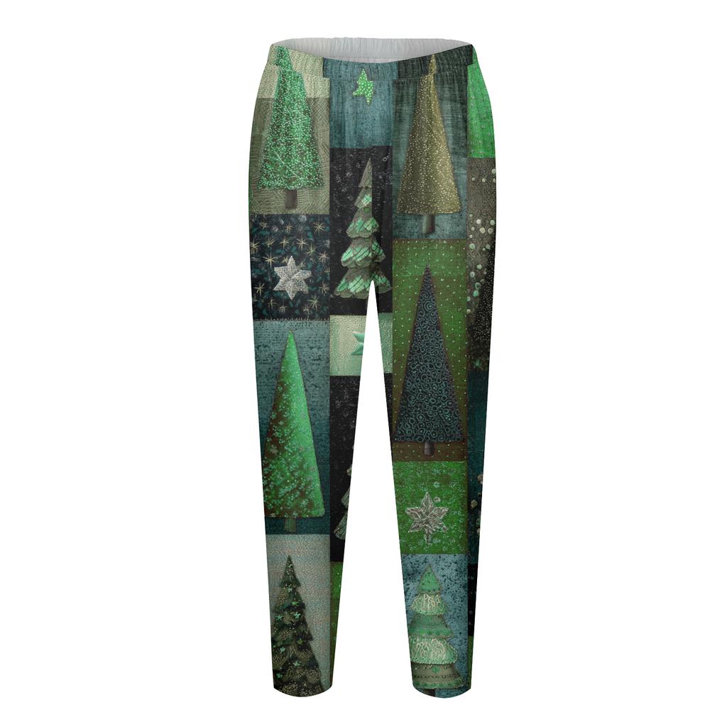 Women's Christmas Print Slim Fit Elastic Yoga Casual Pants