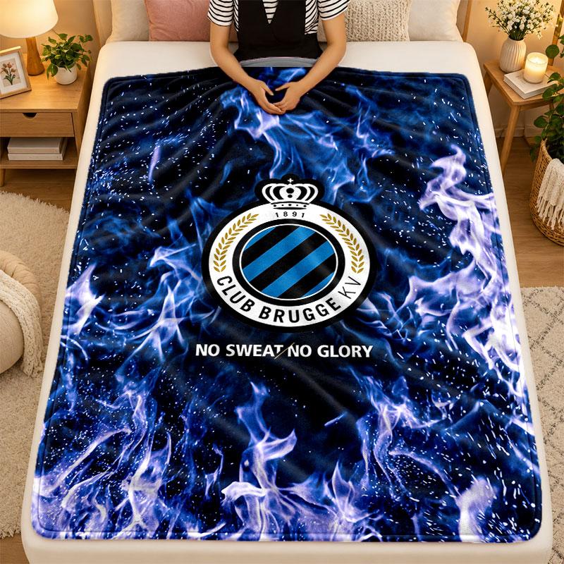 Flannel BlanketClub Brugge FC Warm Soft Throw Blanket for Indoor Sofa Bed Living Room Use