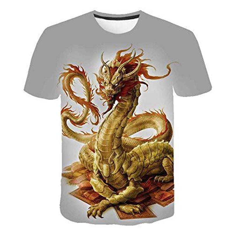 Summer Dragon T-Shirts Animal 3D Print Men Women Round Neck Short Sleeve T Shirt Casual Hip Hop Top Harajuku Tees Man Clothing