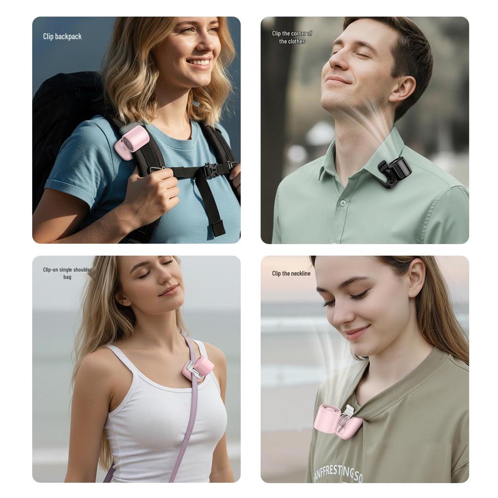 USB Portable Mini Clip-On Fan - High-Speed, Foldable, Handheld with Ultra-Long Battery Life