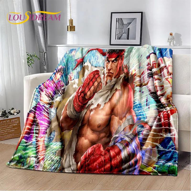Retro Game Street Fighter Gamer Soft Plush Blanket,Flannel Blanket Throw Blanket for Living Room Bedroom Bed Sofa Picnic Cover