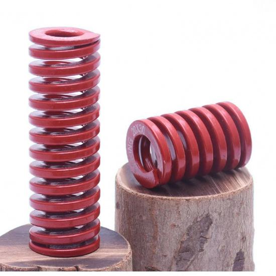 Creamily 1PCS Red Medium Load Die Mold Spring Press Spiral Stamping Compression Springs Outer Diam30mm Inner Dia15mm L25-50mm