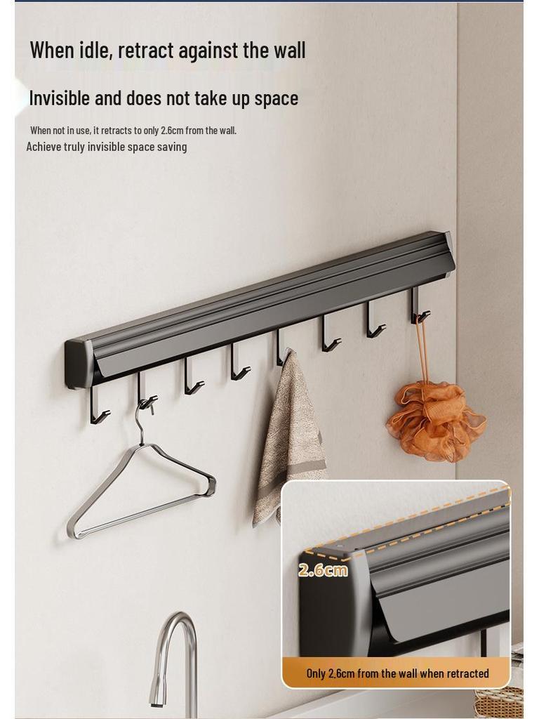 Invisible Foldable Suction Cup Drying Rack: Punch-Free, Retractable Shoe & Clothes Hanger for Balcony