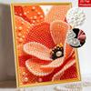 Elegant Framed Pearl Art DIY Set with Vibrant Orange Poppy Flower 5D Sparkling Bead Canvas Painting Ready to Display Romantic Home Decor Gift