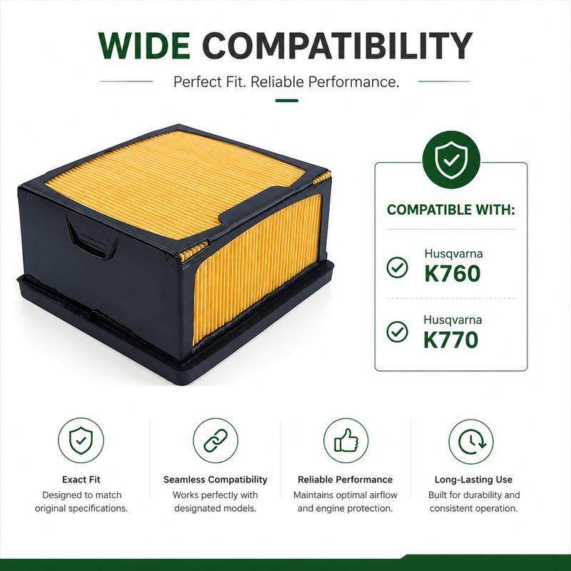 Air Filter Tune Up Kit For Husqvarna K760 K770 Power Cutter, Replaces 574362302, Includes Inner Filter, Spark Plug, Etc.