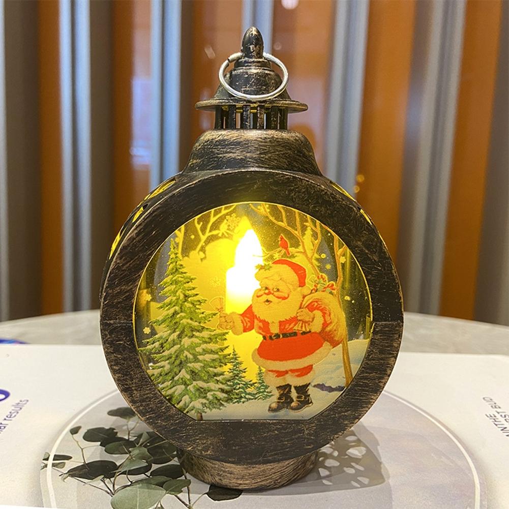 Snowman Lantern Ornament with LED Night Light for Christmas Decoration