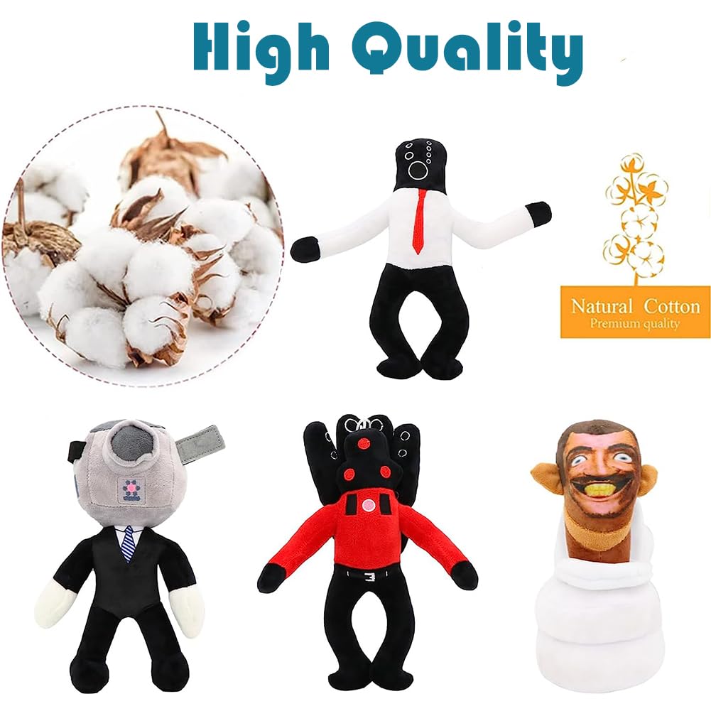 Skipbiddy Toilet Plush Toy Style Toilet Plush Toy Toilet Speaker Man Boss Plush Toy Toilet Game Cartoon Plush Toy for Boys and Girls Fans Plush Toy