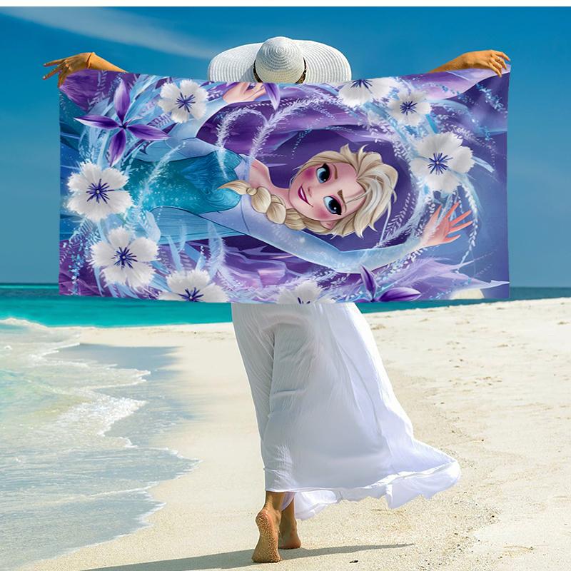 Ultra-Soft Beach Towel with Elsa Theme,Ideal for Pool - Camping, Diving - Perfect Travel Essential, Vibrant Beach Towel.