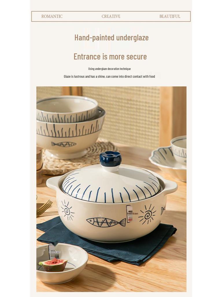 Japanese Ceramic Dinnerware Set: Includes Round & Square Plates, Fish & Steaming Plates, Side Dish Plates, and Bowls.