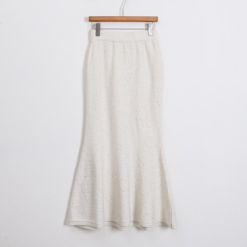 

Elegant High-Waisted Knit Mermaid Skirt for Women – Autumn/Winter Collection One Size абрикосовий