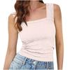 A New High-elastic Tight-fitting Jacquard Square-neck Sleeveless Vest Top for Women