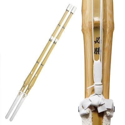 Hissho Bamboo Octagonal Knife with a Gin-style Handle, Set of 2, 3.7 Shaku (1.5 Ft) Diameter, for Junior High School Boys