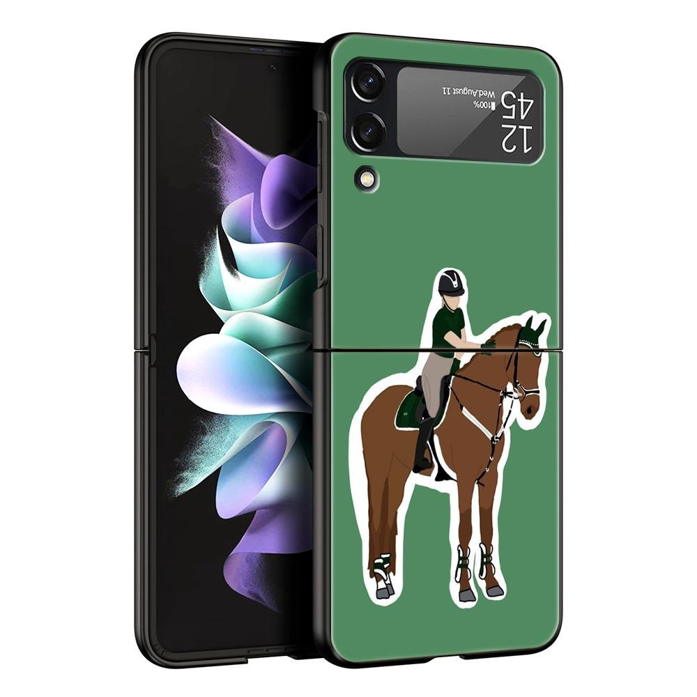 Galloping Horse Girl Drawing Case for Samsung Z Flip 3 4 5 Folding Mobile Shell For Samsung Z Flip3 Flip4 Flip5 PC Hard Cover