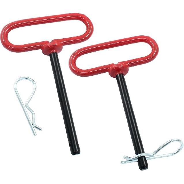 3/8 X 4 Inch Trailer Tow Hitch Pin And Clip, Tractors Hitch Cotter P For RV, Tractor, Lawn Mower (Red)