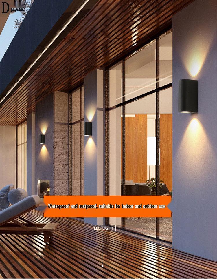 LED Waterproof Exterior Wall Light for Villa Courtyard - Creative Double-Headed Balcony and Door Pillar Spotlight