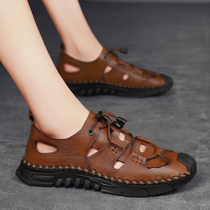 Fashion Genuine Leather Summer Shoes Retro and Trendy Men's Styles Daily Business Office Dress Up Party Quality New Shoes Breathable
