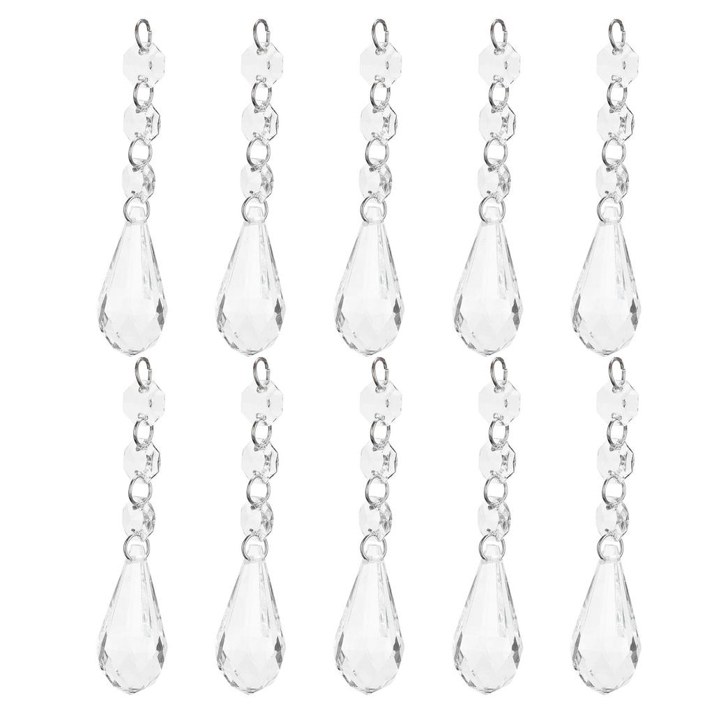 10pcs   Bag Acrylic Teardrop Chandelier Pendant Hanging Beads Ceiling Lamp Decoration