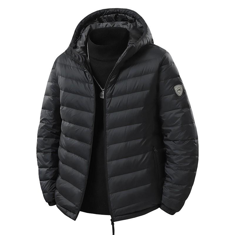 Mens Stand Collar White Duck Down Jacket Slim Casual Short Warm Winter Outerwear