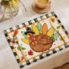 Thanksgiving Turkey Print Placemat Non Slip Heat Resistant Washable Dinner Table Mat