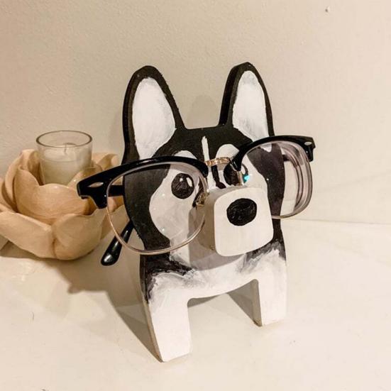 Glasses Display Stand Heavy Duty Wooden Cute 3D Fox Dog Animal Eyewear Reading Eyeglass Show Holder Home Use