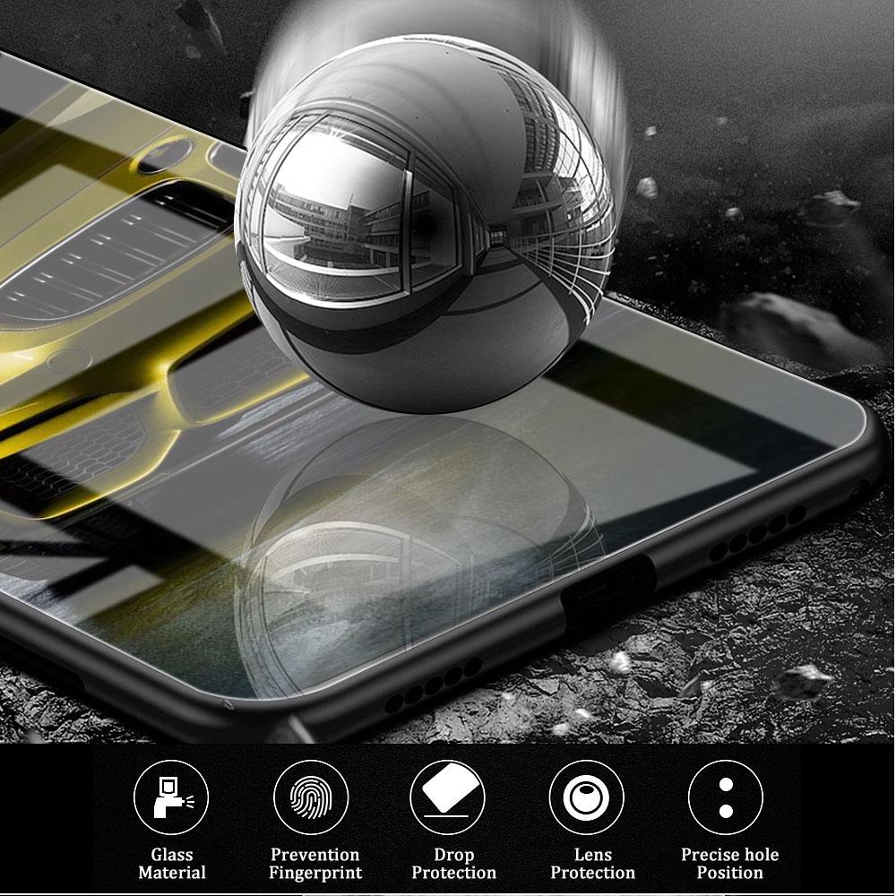 Glass Case For Samsung Galaxy S22 S20 FE S21 5G S10 S9 Plus Note 10 20 Lite Tempered Phone Cover Blue Red Car