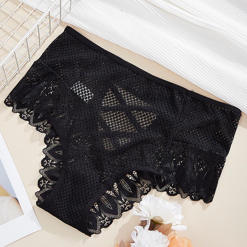 Yu Mei Mărimi Mari Dantelă Fără Cusături Talie Medie-Înaltă Respirabili Chiloți Triunghi