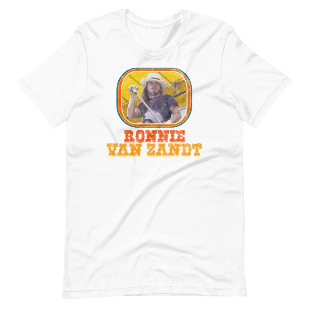 

RONNIE VAN ZANDT 70s Style Portrait Tee Shirt Short-Sleeve Unisex 100% Cotton T-shirt Mens Tees Top 4XL