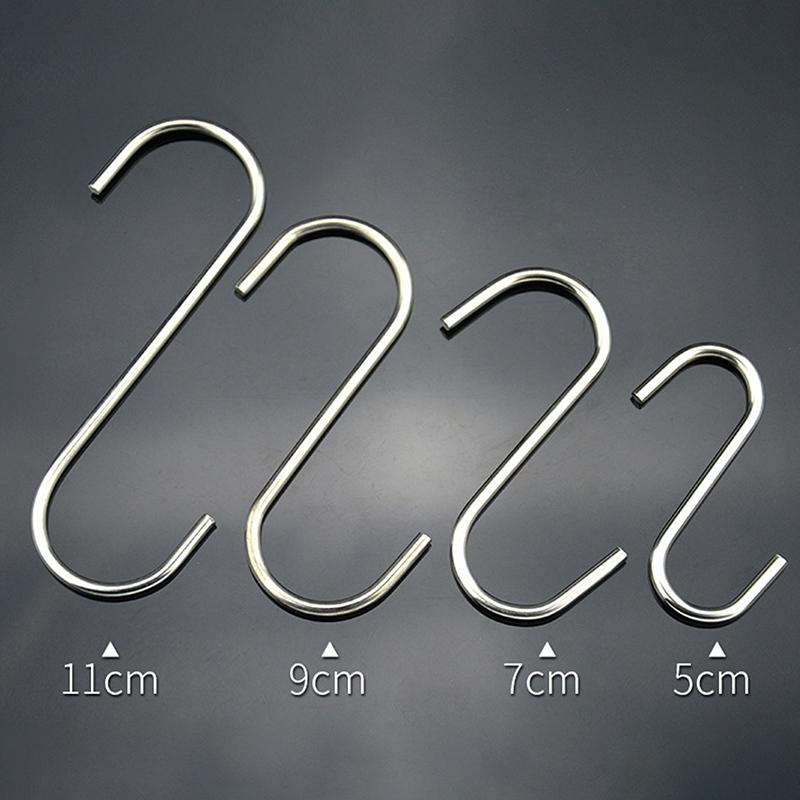 Stainless Steel S-Shape Hooks Multi-Function Hanging Hook For Clothes Bags Towels Home Kitchen Bathroom Storage Rack Holders