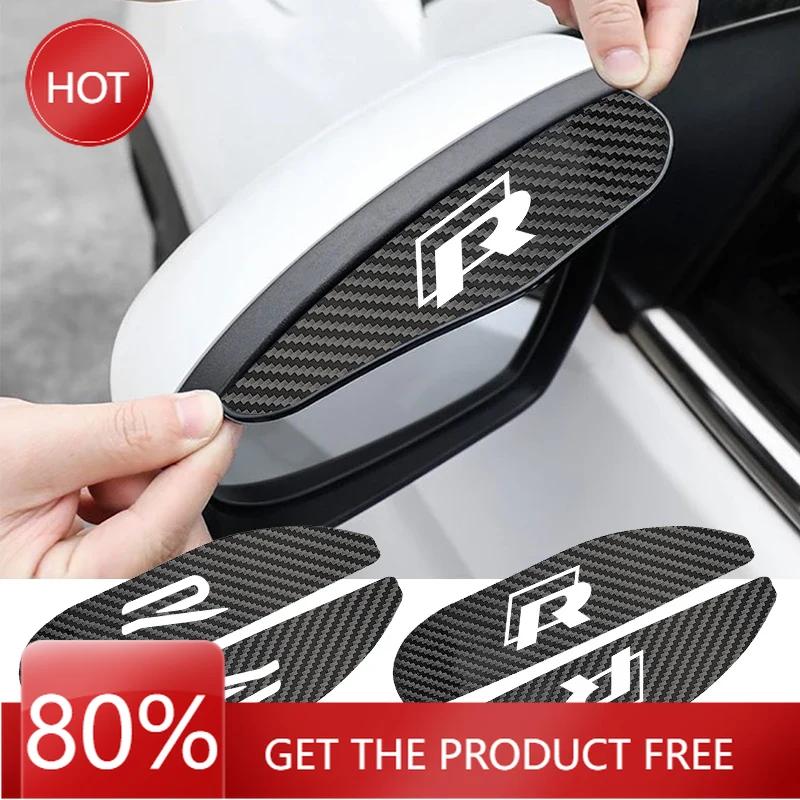 2025 Hot 2Pcs Car Rearview Mirror Rain Eyebrow Carbon Fiber For Volkswagen Tiguan Bora POLO PASSAT CC Touran GOLF Jetta Arteon T