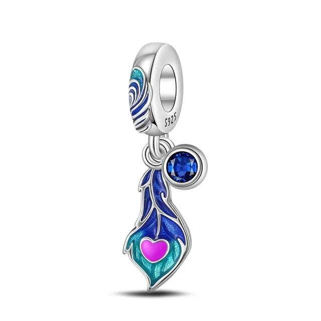 New Copper Charm Fit Original Bracelet Accessories Women Jewelry Early Spring Nature Series Swallow Peacock Magpie