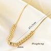 4MM Stainless Steel Clavicle Necklace: European & American Fashion, Versatile Women's Simple Chain with Twenty Round Beads