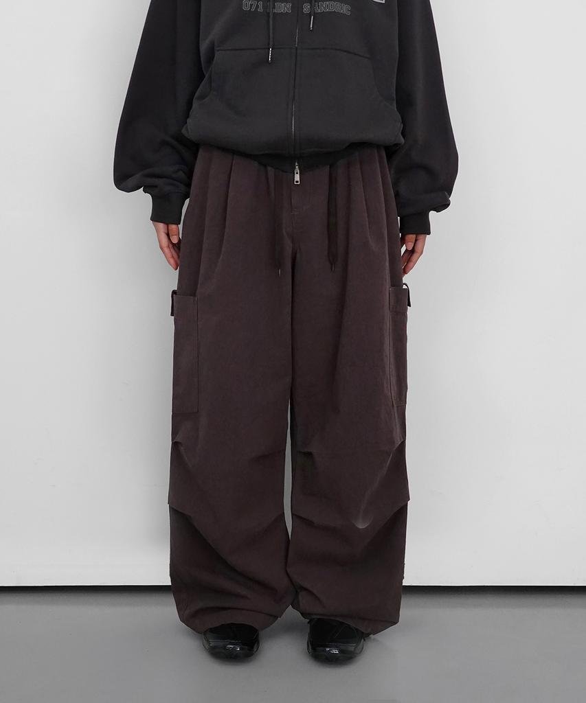Saendeulig Wide Cargo Cotton Pants_Purple