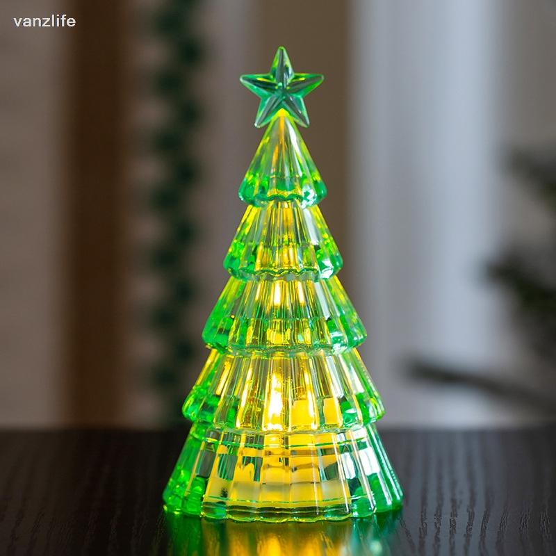 Christmas decorations, mini glowing crystal tree desktop ornaments, cross - border creative children's Christmas gift lights
