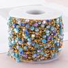 1meter Crystal Bead Stainless Steel Chain Blue Natural Stone Beaded Sweater Chain Supplies Necklace Bracelet Jewelry Making DIY
