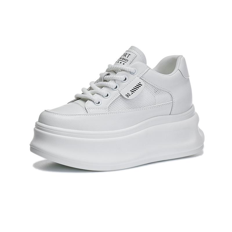 

Fujin 7 см 2024 Air Mesh Platform Wedge Shoes Shunky Sneakers Women Summer Fashion Comfy Air Casual Shoes Female Vulcanize 35 белый