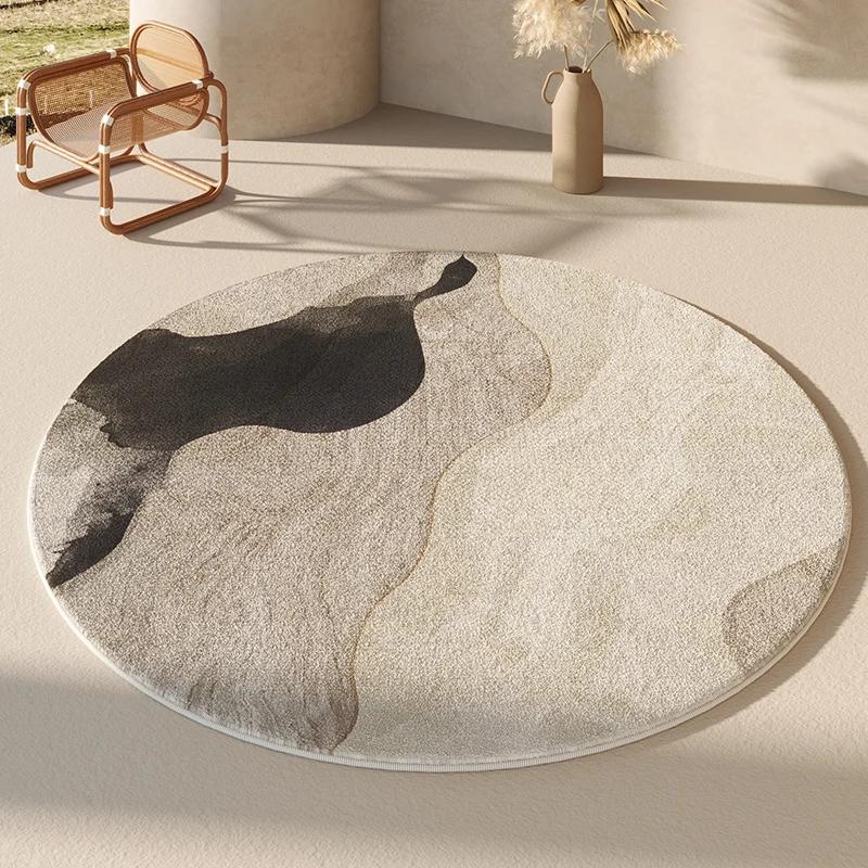 Moderní Styl Dekorace Ložnice Kulatý Koberec Domácí Nadýchaný Měkký Koberec Lehký Luxusní Koberce do Obývacího Pokoj Zesílená Plyšová Podložka na Podlahu