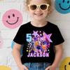 New Girls T Shirt Kpop Demon Hunters Children's T Shirt Birthday Short Sleeve Saja Kids Tee Top Girls Boys Family Clothing