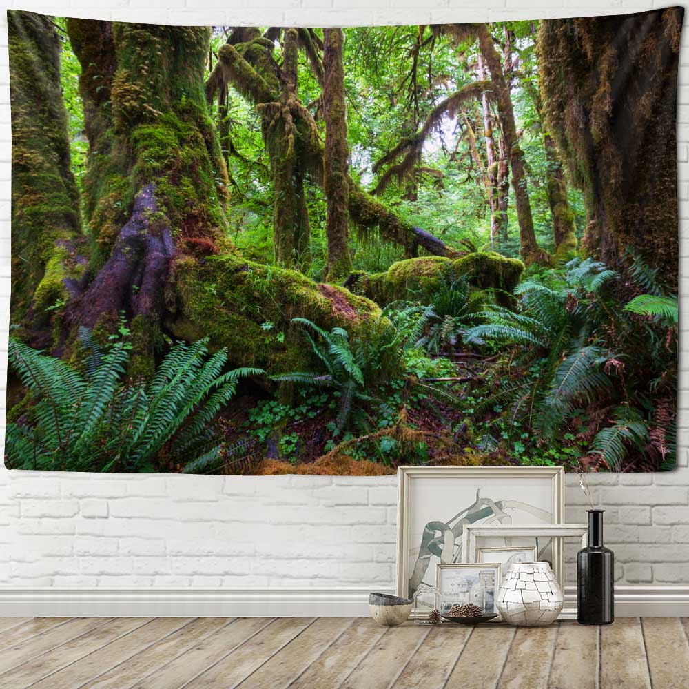 Snow Forest Print Tapestry Tropical Jungle Wall Hanging Boho Psychedelic Mandala Home Wall Decor Room Decor Yoga Mat Sofa Sheet