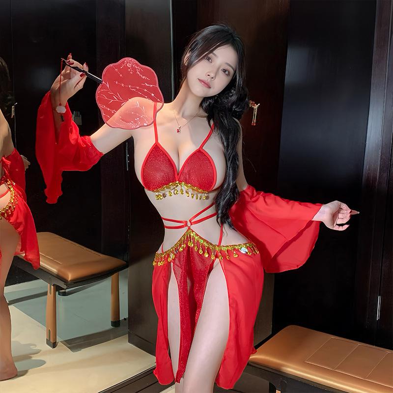 Sexy underwear national style large size antique style pure desire belly pocket temptation court style classical Hanfu fun underwear set