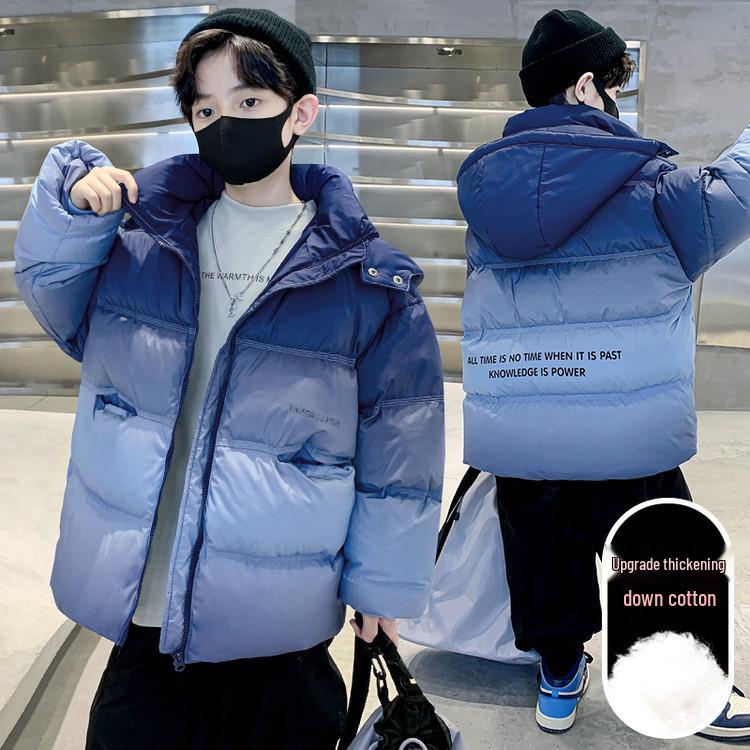 

2025 New Boys Thick Winter Down Cotton Jacket - Padded Coat for Kids 130 cm синій