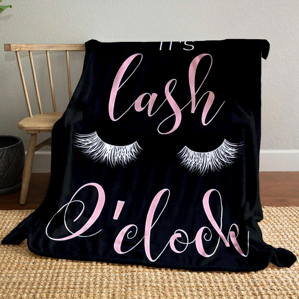 

It s Lash O clock Eyelash Blanket bedroom Blanket for Livingroom Couch lunch break Soft throw for Friend s festival Gift 80cm x 120cm