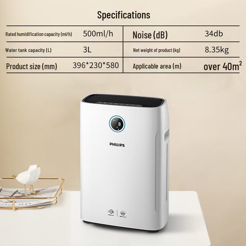 Philips Series 2000 2-in-1 Air Purifier & Humidifier CN plug (adapter included)